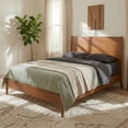 thumbnail image 5 of Euroco Bamboo Wood Platform Bed, Mid-Century Queen Size Bed, Walnut, 5 of 12