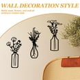 thumbnail image 4 of 3 PCS Metal Flowers Wall Arts,Black Metal Vase Wall Art,Rustic Farmhouse Decor (Black), 4 of 8