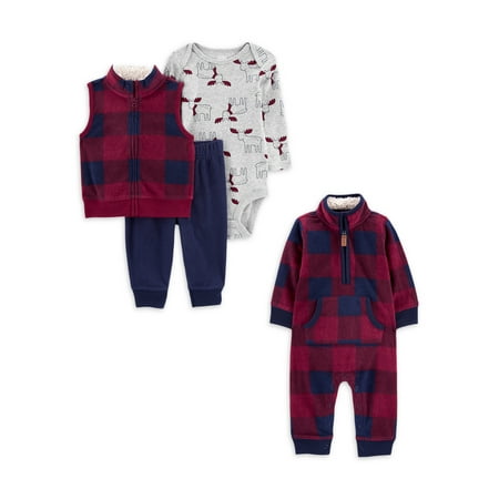 

Carter s Child of Mine Baby Boy Vest Outfit and Jumpsuit Set 4-Piece Sizes 0-24M