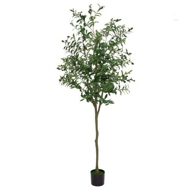 Yeshouse Olivo artificial, planta de olivo artificial en maceta de 1,5/1,8/2,1 m de altura con ramas, hojas y frutos realistas para decoración de interiores