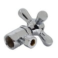 thumbnail image 4 of Westbrass Cross Handle Angle Valve with 12" Corrugated Supply Line for Faucet and Toilet, Polished Chrome, 4 of 11