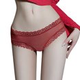 thumbnail image 1 of Gibobby Calzoncillos de encaje para mujer sexys Tanga de encaje caliente sexy con cinturón elástico con rayas en T de diseño ultrafino para mujer(Rojo,G), 1 of 5