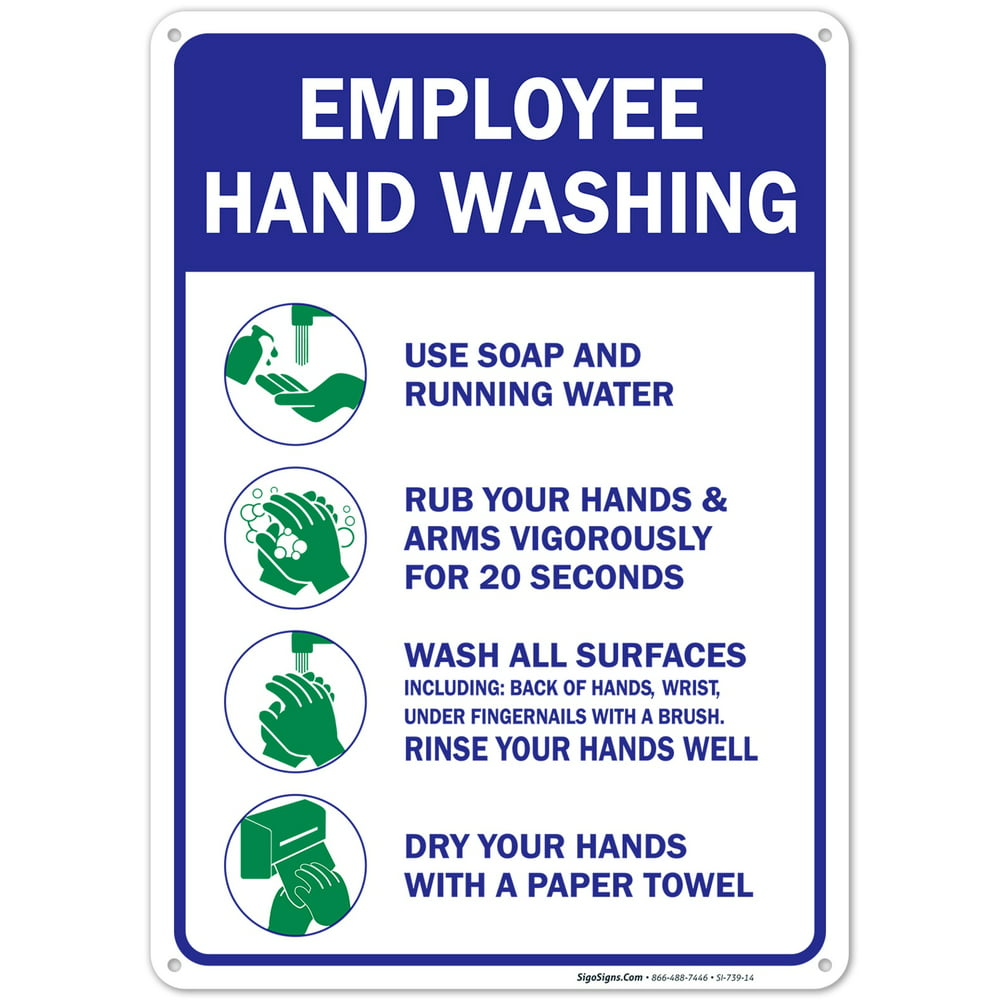 Employees Hand Washing Sign - Walmart.com - Walmart.com