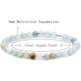 thumbnail image 2 of Bracelet Extensible Perles Rondes 6mm Pierre Précieuse Aquamarine Multicolore Naturelle 7 Pouces Unisexe, 2 of 4