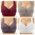 thumbnail image 4 of UngA Women's Bralette Front Closure Bras Seamless Wireless Comfort Supportive No Underwire Convenient Mastectomy Bralettes White,42, 4 of 4