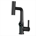 thumbnail image 1 of Grifo de Lavabo con Pantalla Digital de Temperatura y Cascada, con Elevación Hacia Arriba y Hacia Abajo, Mezclador de Agua Fría y Caliente para Baño, Color Negro., 1 of 5