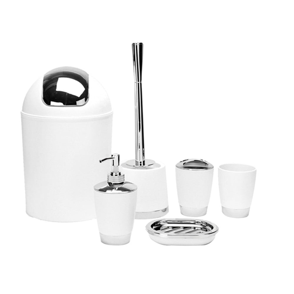 Bathroom Accessories Set 6 Piece Bath Ensemble Includes Soap Dispenser