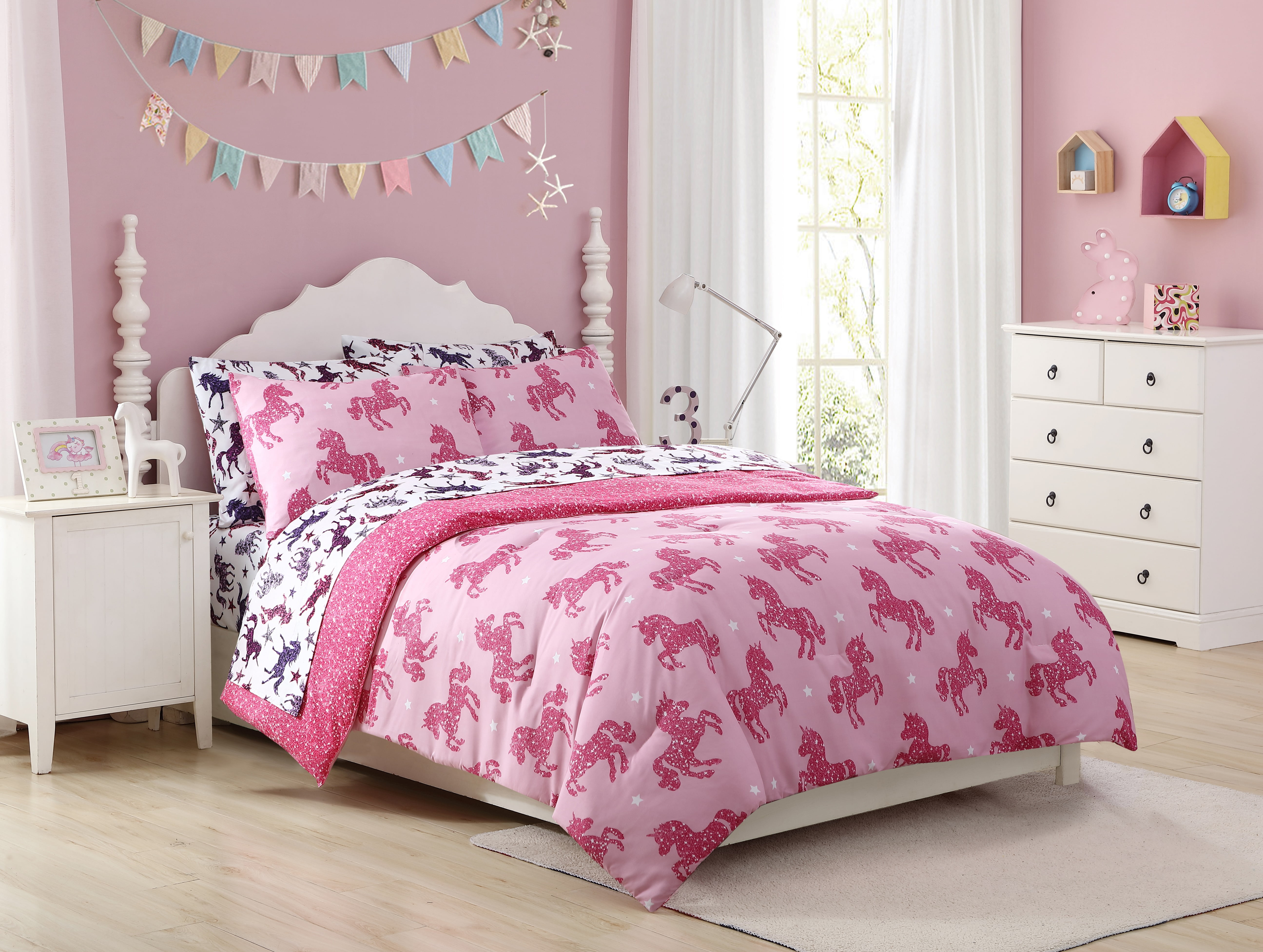 Door Plaque Sign Cutie Cat Reversible Pink Nursery Bedroom Decoration Kids Room 