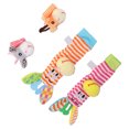 thumbnail image 1 of Sonajeros para bebé, 4 Uds., sonajeros para muñeca para bebé, sonajeros para muñeca y buscadores de pies, conjunto de calcetines para pulsera para recién nacidos, uso práctico, 1 of 12