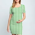 thumbnail image 4 of gakvbuo Maternity Dress For Photoshoot Womens Short Sleeve Breast-Feeding Maternity Nursing Dress Bodycon Pregnancy Scoop Neck Ruched Midi Fitted Dresses For Women 2367, 4 of 6