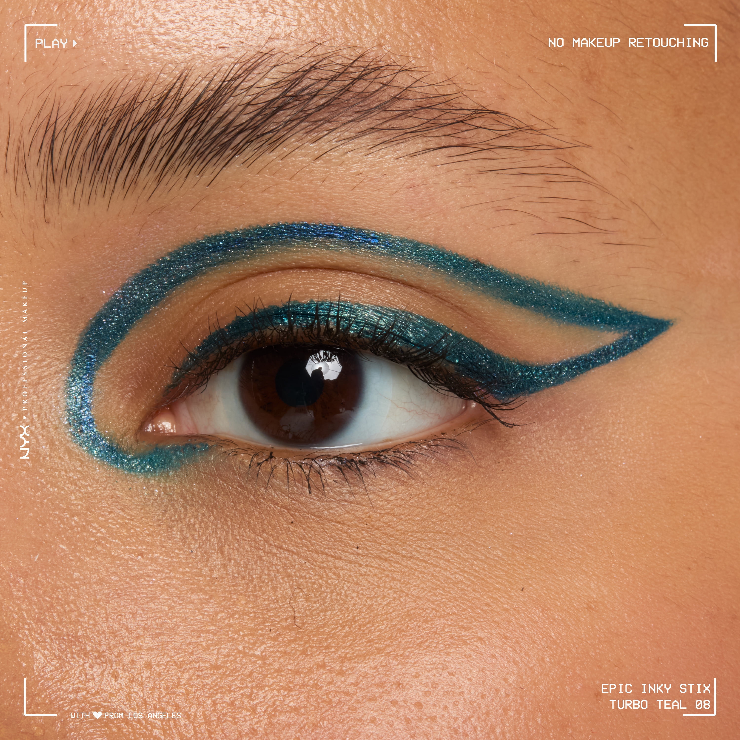 NYX Professional Makeup Epic Inky Stix Mechanical Cream Metallic Gel Eyeliner, Turbo Teal 08