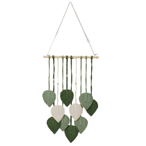 Wall Hanging Decor, Bohemian Wall Hanging Tapestry, Handmade Cotton Leaf Wall Art, Woven Macrame Floral Tapestry, Aesthetic Bedroom Backdrop, Unique Natural Home Accent