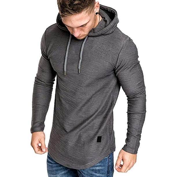 Sudadera deportiva con capucha atlética de moda para hombre Sudadera de lana de color sólido Adepaton CJWUS-6765