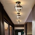 thumbnail image 2 of Iluminación de techo negra 2 círculos Estilo estereoscópico moderno Lámpara de techo LED pequeña para escalera Cocina Lámpara de techo Art Deco Luz blanca fría Luz cálida 21W (luz cálida), 2 of 5
