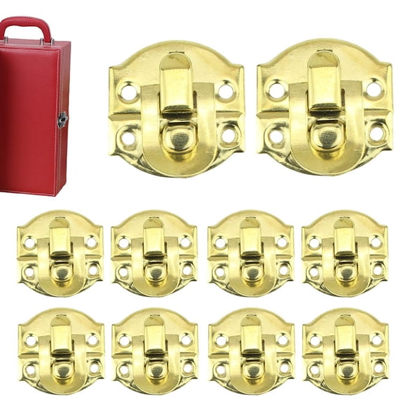 Small Box Latch Hardware Set - Vintage Iron Chest Locks with Screws, Antique Gold/Bronze/Silver Finish, for Jewelry Boxes, Wooden Cases & DIY Crafts