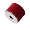 thumbnail image 2 of Crushed Velvet Christmas Ribbon - 2.5 Inch Wired Gold Khaki Ribbon for Gift Wrapping, Tree Decor & Holiday Crafts, 2 of 6