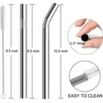 thumbnail image 6 of Sinvic Jumbo Smoothie and Milkshake Reusable Metal Straws, 12mm Wide for Boba, 8.5 Inch Long for 30oz Tumbler, Stainless Steel, 2 Straight and 2 Bent with 1 Cleaning Brush, 6 of 6