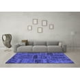 thumbnail image 3 of Ahgly Company Machine Washable Indoor Rectangle Patchwork Blue Transitional Area Rugs, 4' x 6', 3 of 4