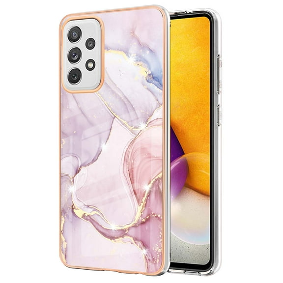 Allytech Galaxy A72 5G Case, Galaxy A72 Case, Pretty Marble TPU Slim Back Shell Anti-scratch Shock-absorbing Lightweight Protective Case Cover for Samsung Galaxy A72 5G/ 4G, Pink