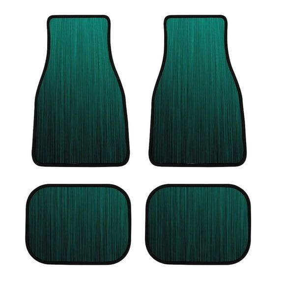 Green Geometric Textures Universal Car Foot Mat Set of 4, Floor Mats for Cars Anime Car Floor Mats 4 Pieces Set Floor Liner Car Accessories Automotive Decoration