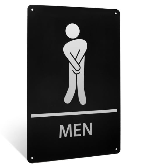 Funny Mens Restroom Sign Stick Figure Metal Wall Art Mens Bathroom Sign Room Decor
