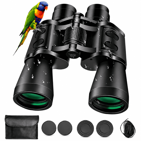20x50 High Powered Binoculars for Adults, Clear Durable Binoculars for Bird Watching Sightseeing Wildlife Watching Travel Hunting Football Games Stargazing with Carrying Case & Strap