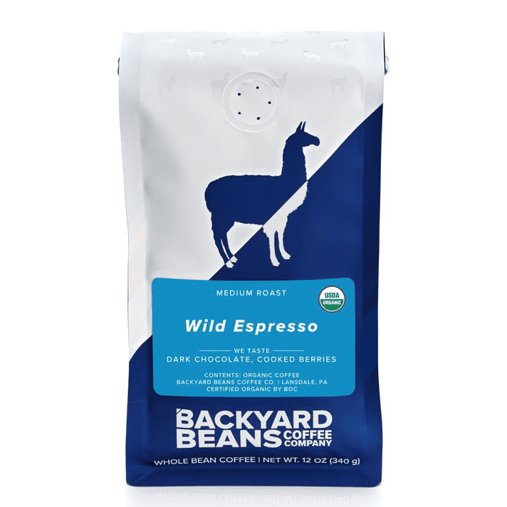 Backyard Beans Coffee - Wild Espresso, Organic Whole Bean, Medium Roast, 12oz Coffee