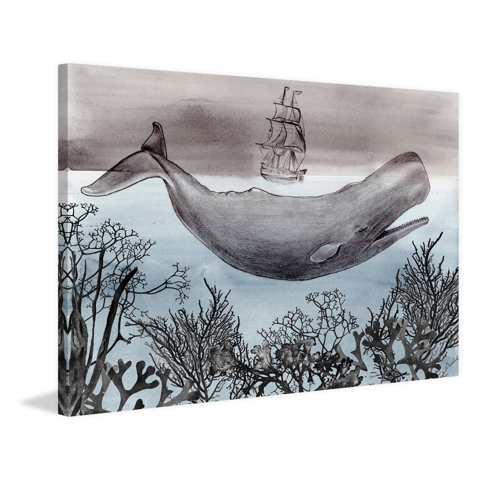 Marmont Hill Whale Under Painting Wall Art Print
