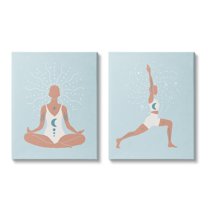 Stupell Industries Yoga Fitness Work Out Human Figure Meditating,16 x 20, Design by Nina Blue