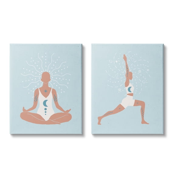 Stupell Industries Yoga Fitness Work Out Human Figure Meditating,16 x 20, Design by Nina Blue