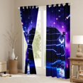 thumbnail image 3 of Castle Fairy Neon Sports Car Blackout Curtains Set of 2 (52x84 Each) for Kids, Blue City Glow Window Curtains for Bedroom, Blue Black, 3 of 6