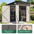thumbnail image 5 of Clouddwell 8ft x 6ft Heavy-Duty Metal Storage Shed with 3 Doors, Lockable Lean-To Design, Weatherproof for Garden & Tools (Brown), 5 of 9