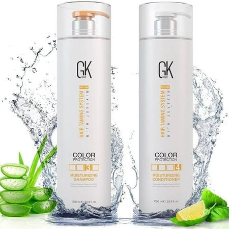 GK HAIR Ensembles de Shampooing et après-Shampooing Hydratants à la Kératine (33.8 Fl Oz/1000ml) pour Cheveux Colorés - Usage Quotidien Nettoyage Sec à Normal Sans Sulfate Ni Paraben - Tous Types de Cheveux pour Hommes