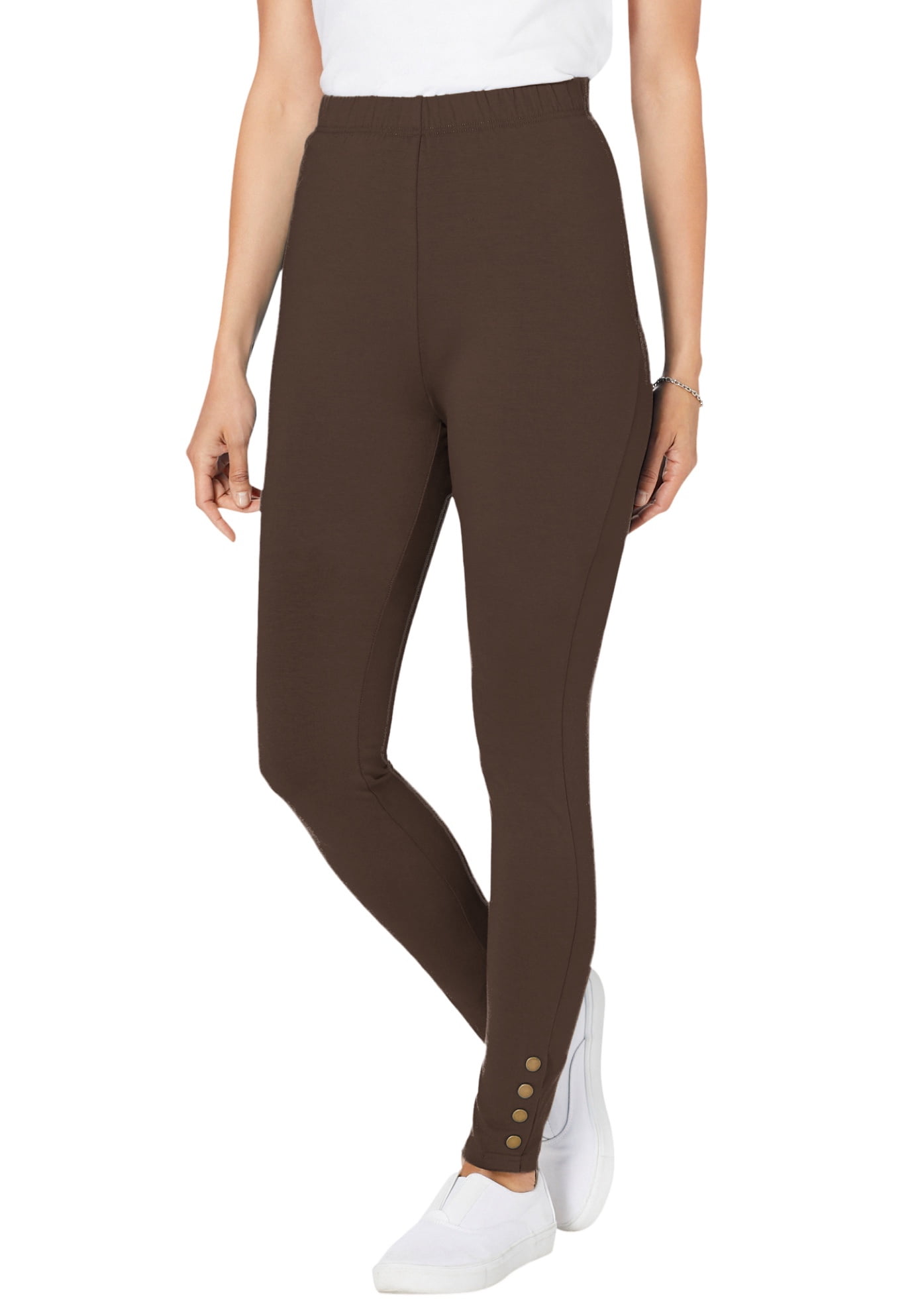 Woman Within Woman Within Women's Plus Size Snap Trim Legging L