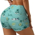 thumbnail image 2 of Tropical Ocean Palm Tree Workout Shorts For Women Scrunch Butt Lifting Yoga Gym Seamless Booty Biker Shorts Small, 2 of 9