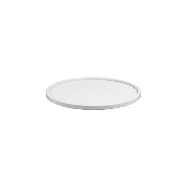 16 In Round Serving Tray White, Large Round Plastic Trays For Classroom