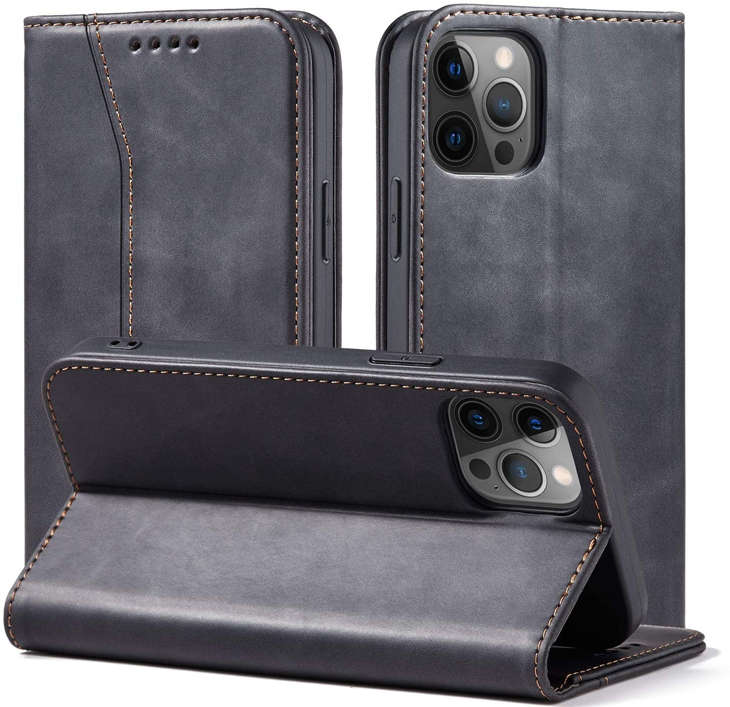 Design For Iphone 13 Pro Max Wallet Case Leather With Card Holder Compatible With Apple 13 Pro Max Cover 6 7 Inch With Kickstand Black Walmart Com