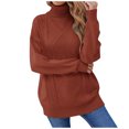 thumbnail image 1 of MSJUHEG Chandails à Manches Longues pour Femmes Col Roulé Chandail Femme Coton Col Roulé Style Chandail Manches Longues Léger Chandails pour Femmes Rouge G, 1 of 9