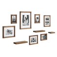 thumbnail image 2 of Kate and Laurel Bordeaux Gallery Wall Frame and Shelf Kit, Set of 10, Natural, Assorted Size Frames with Wood Finish and Three Display Shelves Included, 2 of 4