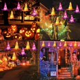 thumbnail image 4 of Luces de bruja LED decoraciones de Halloween, 8 piezas de sombrero de bruja brillante colorido con control remoto, luces de cadena de Halloween de bruja impermeables multicolores, 4 of 5