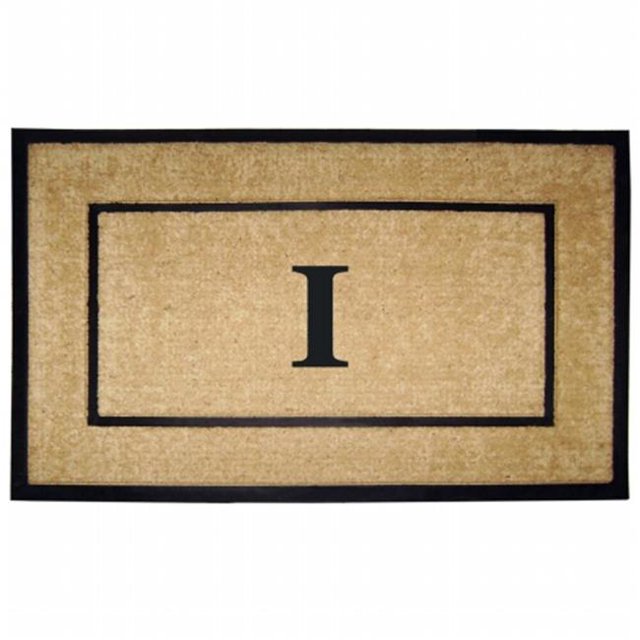 Nedia Home 18103I 30 x 48 in. Coir & Rubber Frame Mat Monogrammed I