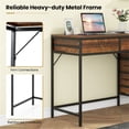 thumbnail image 5 of Dual Desktop Home Office Desk with 5 Storage Drawers - Rustic Brown & Black, Engineered Wood & Powder-Coated Metal Frame 51”L 380LBS Capacity, 5 of 9