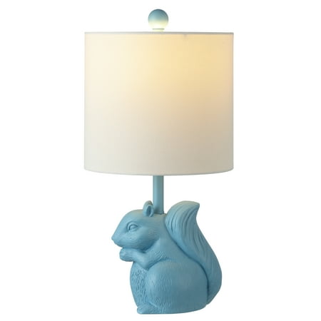 UPC: 0889048823969 | SAFAVIEH Sunny 18 in. Squirrel Blue Ceramic Table Lamp with 100% White Cotton Shade
