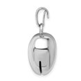 thumbnail image 5 of Sterling Silver Rhodium-plated Polished Bell inside Puffed Heart Pendant, 5 of 7