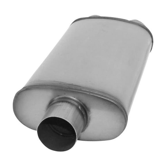 AP EXHAUST PRODUCTS XS2288 MUFFLER - XLERATOR STAINLESS STEEL, OVAL-C/D, 24IN OAL, 3IN-2.50IN