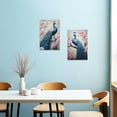 thumbnail image 5 of ZHONGYUTONG Peacock Wall Art Set of 2 Blue Peacock Pictures Wall Decor Elegant Peacock Painting Beautiful Animal Poster Canvas Prints Home Decor Frame (11"x14"x2PCS), 5 of 6