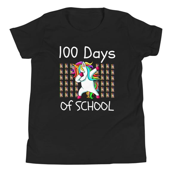 100th Days Shirt Dabbing Unicorn Kids School Shirt 100 Days of School Shirt Dabbing Unicorn Shirt 100 Days Shirt 100 Days T-Shirt (Black, S)