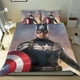thumbnail image 1 of Capitán América Conjunto de sábanas temático, trío de piezas, cómodo y amigable con la piel, diseño único, regalo de decoración para el hogar para familiares, amigos y fans,140cm *210cm, 1 of 6