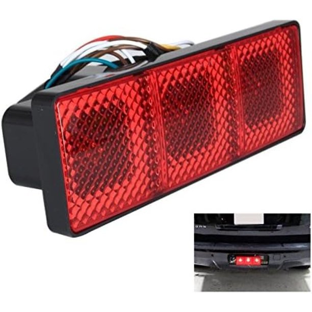 LightUp Rectangular Trailer Hitch Receiver Cover Brake Tail Turn Light