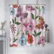thumbnail image 4 of Cortina de ducha impermeable con diseño estereoscópico de hojas y flores de selva tropical, con ganchos, para baño y ducha., 4 of 6